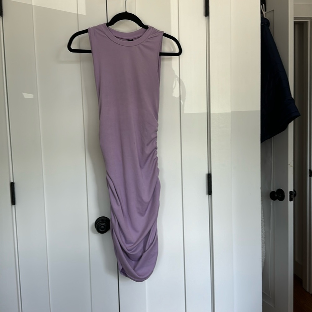 Ribbed ruched dress